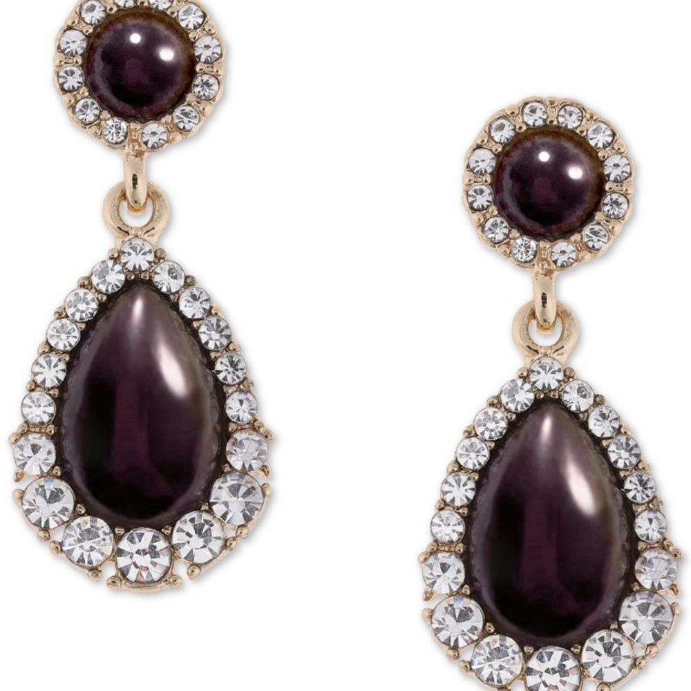 Charter club Purple and Gold Teardrop Earrings
